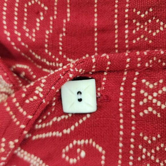 Coldwater Creek Womens Jacket Small Red Cream Embroidered Aztec Southwestern - Picture 6 of 9